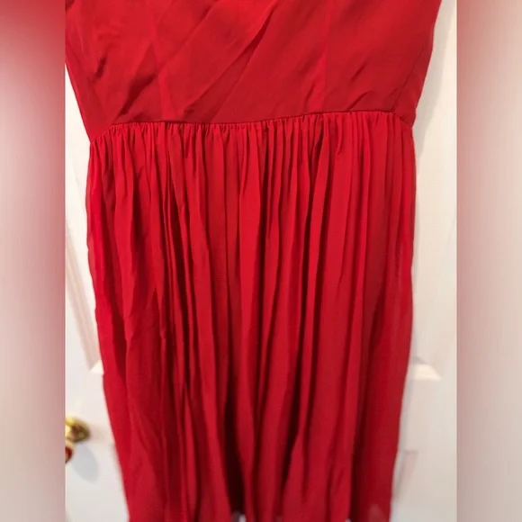 Moulinette Soeurs Gracia Dress Size 8 Red Silk Chiffon Anthropologie - Picture 8 of 10